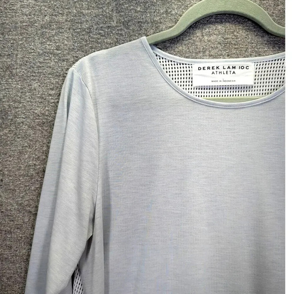 Athleta DEREK LAM 10C Long Sleeve Athletic Wear Mesh Back Blue, White Size Large - Picture 2 of 12